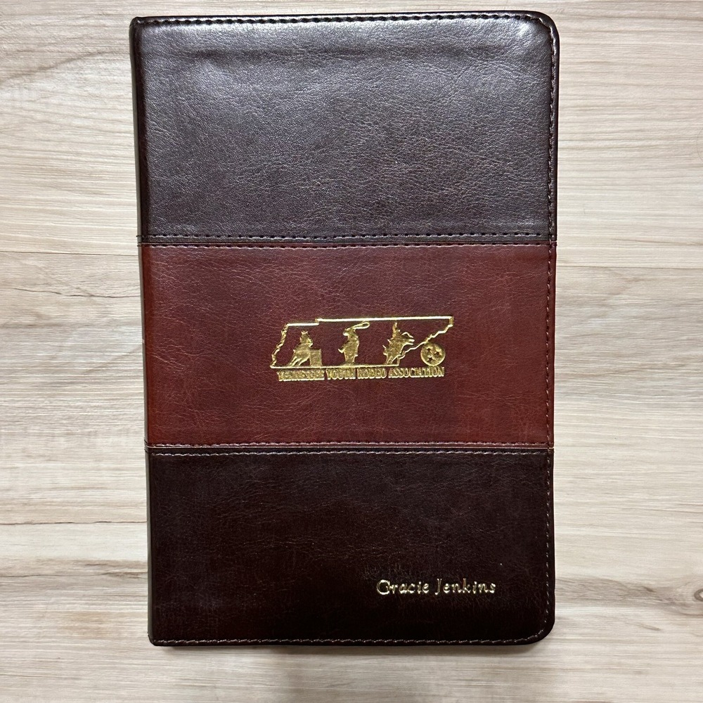 Holman CSB Study Bible Tennessee Youth Rodeo Assoc Ed Saddle Brown Leather Touch